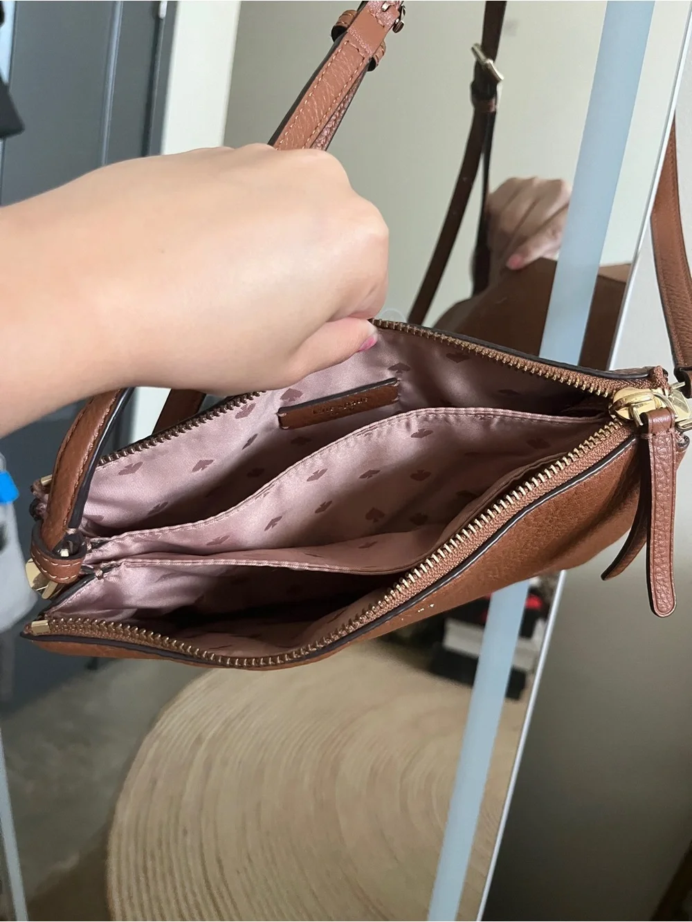kate spade Brown Pebbled Leather Crossbody